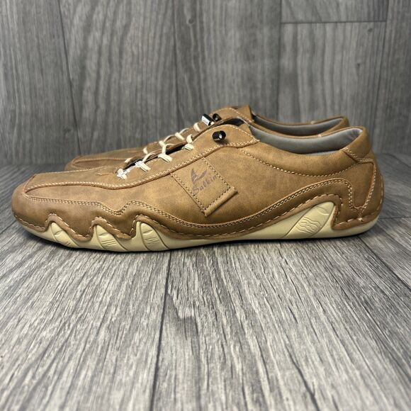 Salkin USA Men’s Leather Casual Shoes EU 47 US 12.5–13 Brown Lace-Up